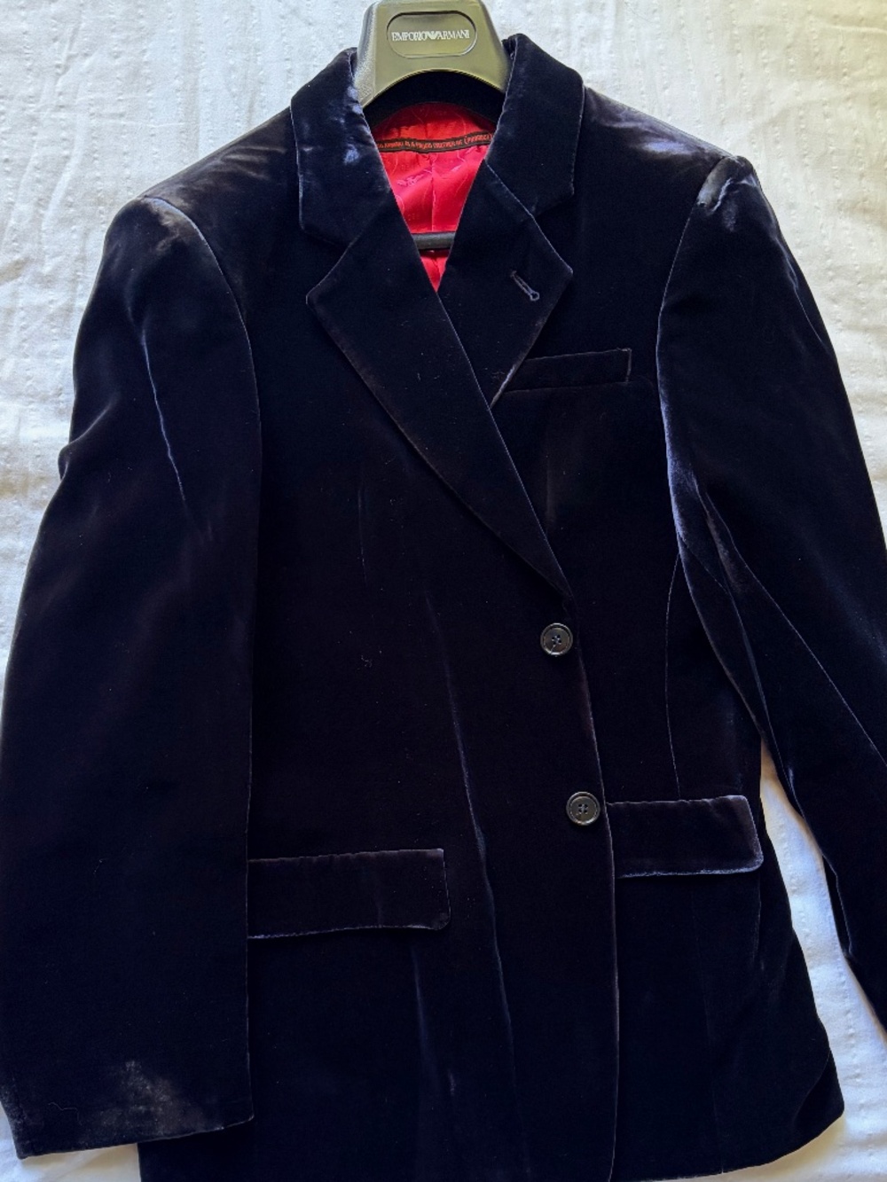 Armani Velvet Jacket, made in Italy, navy blue, NEW, size 38